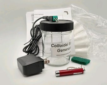 Colloidal Silver Generator, 99.99% Silver Rods, 8oz Jar