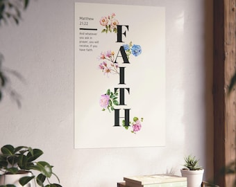 Matthew 21:22 poster, Christian Wall Art, Bible verse, Scripture, Bible Verse Art, Scripture Wall Decor, Wall art, poster, Christian Decor