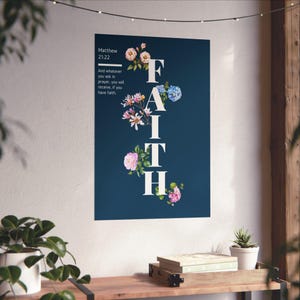 Matthew 21:22 poster, Christian Wall Art, Bible verse, Scripture, Bible Verse Art, Scripture Wall Decor, Wall art, poster, Christian Decor