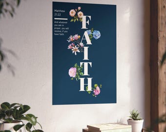 Matthew 21:22 poster, Christian Wall Art, Bible verse, Scripture, Bible Verse Art, Scripture Wall Decor, Wall art, poster, Christian Decor