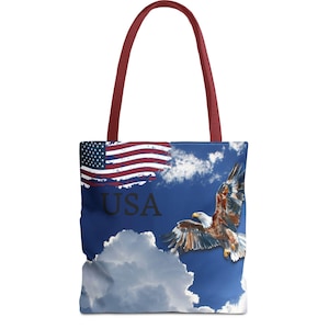 USA tote, America tote bag , freedom tote bag, patriotic tote bag, proud of country tote bag, flag tote bag,  American eagle tote bag.