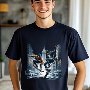 Cool Skateboard t-shirt,  NYC T-Shirt, Skateboarding Tee, Urban Streetwear, Streetwear, Skaters t-shirt, urban wear, skateboarder themed