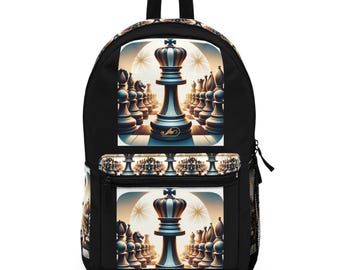 Vintage Chess Backpack: Retro Style School Bag, Chess Lover  display picture 1