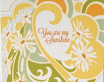 You Are My Sunshine Freundschaft Grußkarte, Handgemachte Freundschaftskarte, Denken an Dich Lehrer Wertschätzung Karten-Set 4, Karte für Freunde