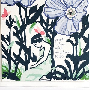 Le deuil c'est l'amour carte de voeux, lot de cartes de condoléances papillon, carte deuil et perte pour elle, carte de perte de père, carte de perte de mère