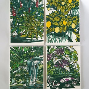 Lot de 8 cartes de voeux tropicales vierges, assortiment de cartes de correspondance tropicales vierges, paquet de cartes de correspondance Hawaï, cartes de voeux botaniques avec enveloppes