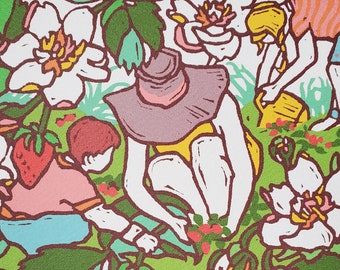 Erdbeer-Picking-Babyparty-Grußkarte, neue Baby-leere Notizkarte, neue Mutter-Glückwunschkarte, Glückwünsche-Schwangerschaftskarte für Mutter