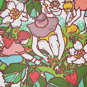 Erdbeer-Picking-Babyparty-Grußkarte, neue Baby-leere Notizkarte, neue Mutter-Glückwunschkarte, Glückwünsche-Schwangerschaftskarte für Mutter