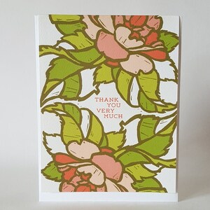 Peach Camellia Thank You Card. Bridal Shower Thank You Card Set. Botanical Graduation Thank You Note Set, Elegant Floral Thank You Card Pack