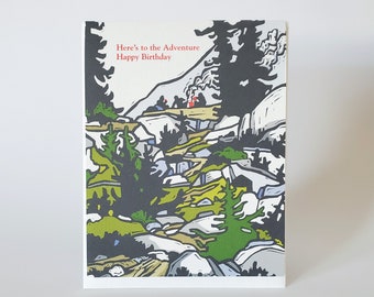 Hiking Birthday Card for Him, Backpacking Birthday Card for Men, Mountain Birthday Greeting Card for Husband, Rock Climber Birthday Card