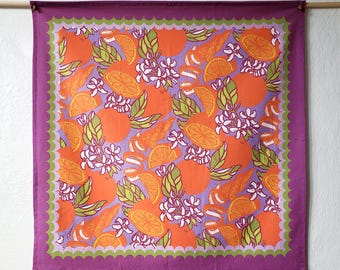 Orange Square Kitchen Towel, Citrus Cotton Tea Towel, Mother's Day Kitchen Gifts, Hostess Gift Towel Set of 3, Orange Tea Towel Summer Gifts