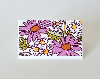 Notas pequeñas con sobre de margaritas, minitarjetas botánicas con sobres, tarjetas de regalo con flores rosas, etiquetas de regalo pequeñas
