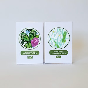 Pinke Kleeblume winzige Notizen mit Umschlag, Mini-Grußkarten mit Umschlägen, Schneeglöckchen-Geschenkbeigabekarten, kleine Grußkarten-Geschenkanhänger