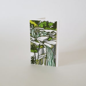 Wasserfall Landschaft Tiny Notes mit Umschlag, Mini Grußkarten mit Umschlägen, Geschenkkarten für Männer, kleine Grußkarte Geschenkanhänger