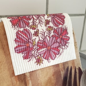 Floral Swedish Dish Cloth Set of 3, Reusable Paper Towel Sustainable Gifts, Eco Friendly Reusable Sponge, Unpaper Towel Eco Friendly Gifts