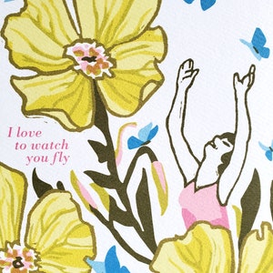 I Love to Watch You Fly Carte de voeux pour l'obtention du diplôme, carte de félicitations pour femme, carte de remise de diplôme universitaire pour elle, remise de diplôme d'études secondaires