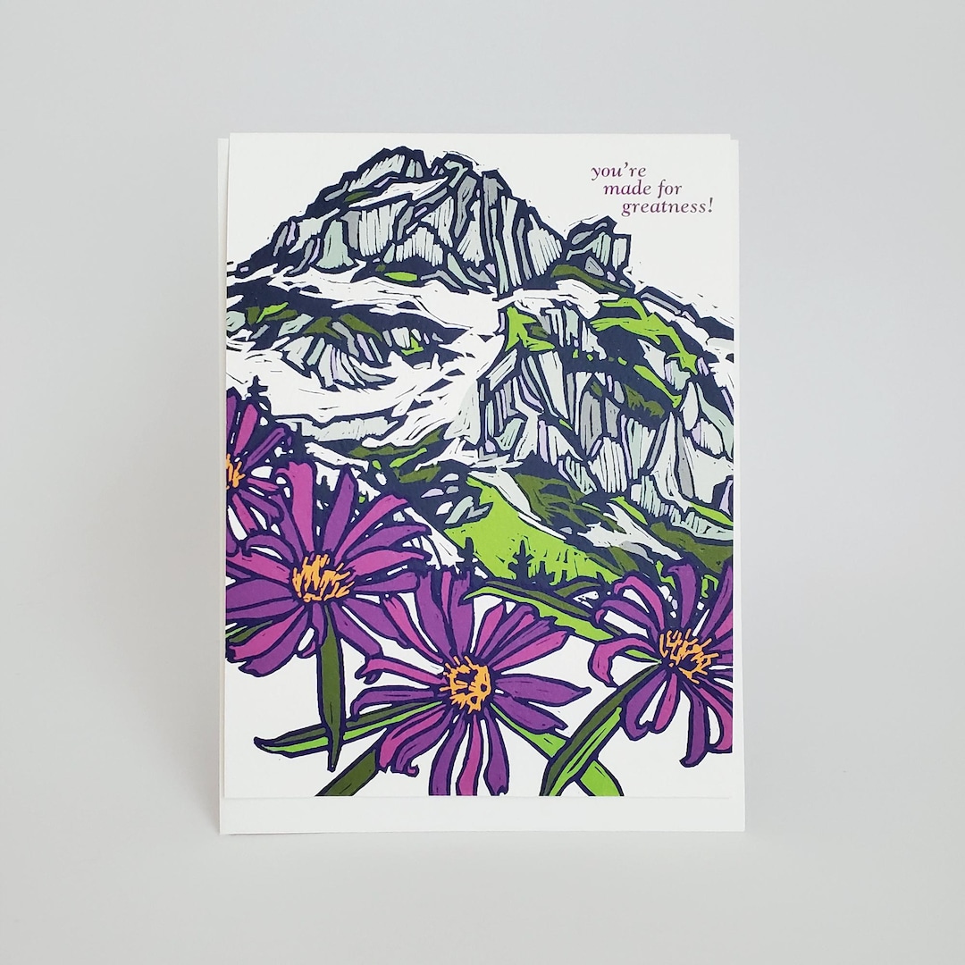 Mountain Grad Card Made for Greatness Mountain Landscape Graduation Greeting Card ...