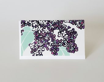 Lilac Flower Tiny Notes with Envelope, Botanical Mini Note Cards with Envelopes, Pink Flower Gift Enclosure Cards, Small Note Card Gift Tags