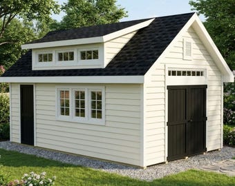 12x24 Dormer Shed Plans: DIY Garden Storage Building (Digital Download)