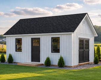 12x20 Garden Shed Plans, Colonial Outdoor Storage Shed DIY PDF, Materials List