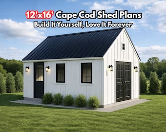 12x16 Cape cod Shed Plans (PDF) – DIY Storage Shed Blueprints with Materials List