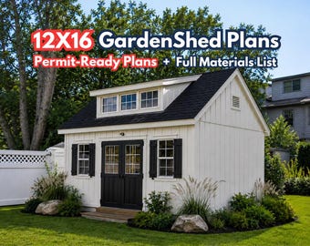12x16 Garden Shed Plans with Loft (PDF) – Storage Shed with Double Doors, Materials List