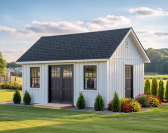 12x16 Garden Shed Plans (PDF) – DIY Storage Shed Blueprints with Materials List