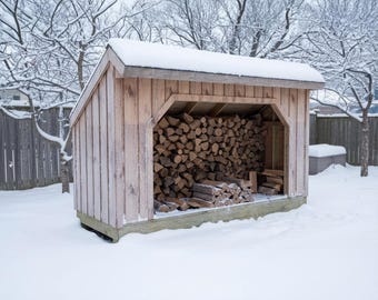 4x12 Firewood Shed Plans PDF | DIY Woodshed With Tool Storage | Instant Download