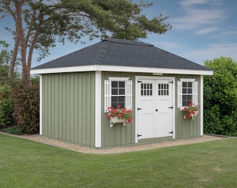 12x16 Hip Roof Shed Plans | DIY Storage Shed Blueprints with Materials List