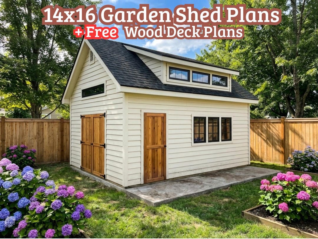 14x16 Shed Plans With Loft – DIY Building Plans (PDF) - Etsy