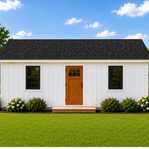 Rectangular Sherd 16x24 Colonial Shed Plans – DIY Storage Shed Blueprints, Materials List ...