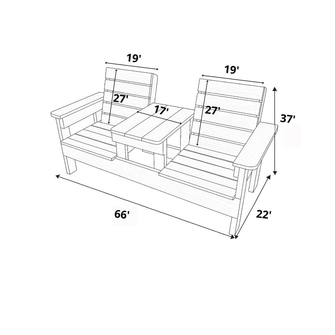 Double Chair Bench With Table Plans | DIY 2-seat Cedar Bench ...