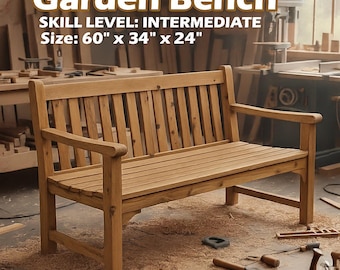 Garden Bench Plans PDF | 60" x 24" Bench Plans
