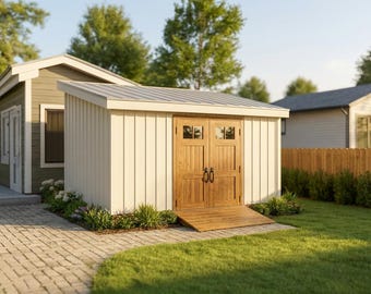 12x16 Lean To Shed Plans | DIY Storage Shed Blueprints (PDF Download)