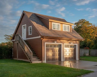 22x28 Garage Apartment Plan with Loft: DIY Building Plans (PDF Download)