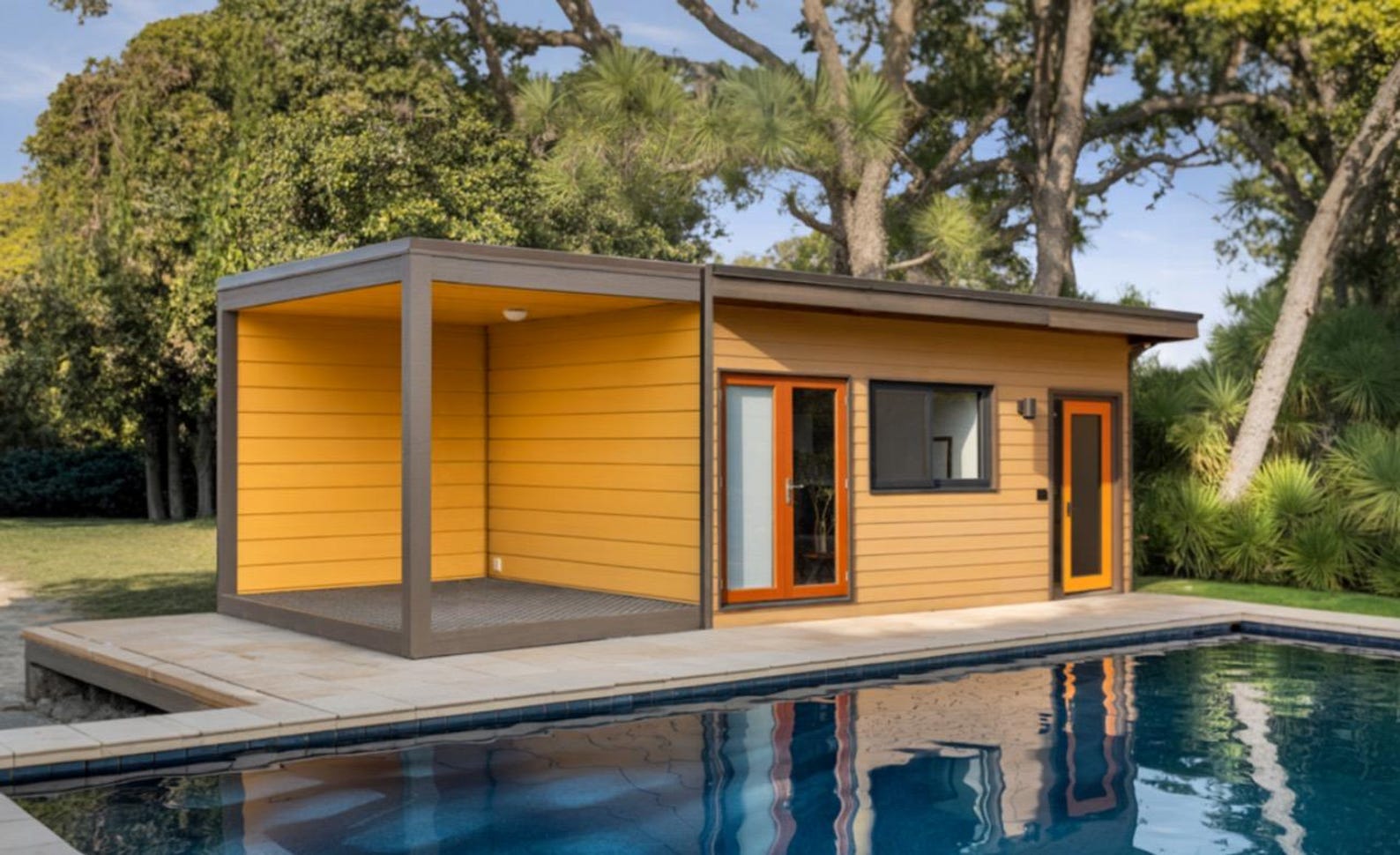 12x30 Pool House Plans | 12'x30' Pool Shed Plans - DIY Modern Shed ...
