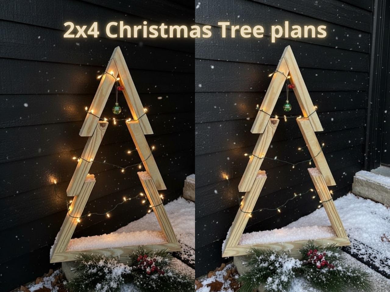 Rustic 2x4 Wooden Christmas Tree Plans • DIY Blueprint PDF With Amazon ...