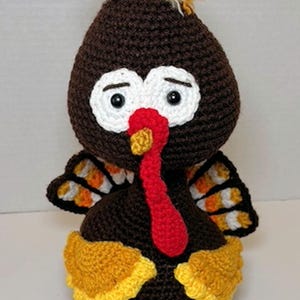 Handmade Crochet Plush Turkey Thanksgiving Decor Cute Fall Stuffed Animal Harvest Season Gift