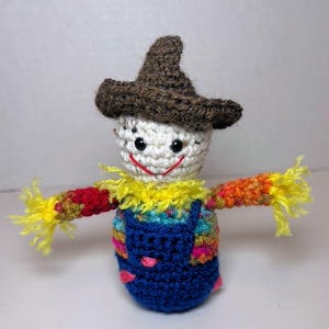 Cute Small Handmade Fall Scarecrow Autumn Decor Harvest Season Accent Rustic Handmade Decoration