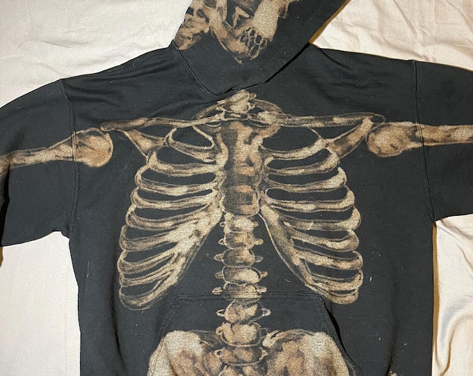 Skeleton Patch Embroidery Hoodless Sweatshirt