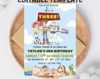 Toy Story Birthday Invitation: Editable Canva Template (Digital Download)