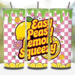 Lemon Squeezy Tumbler Wrap, Lemons Coquette Summer Preppy 20oz Trendy Tumbler Sublimation Design PNG