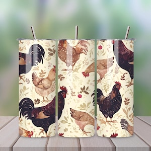Funny Chicken 20oz Skinny Tumbler Wrap, Sublimation Design, Digital Download PNG, Farm Life Tumbler Wrap PNG, Chicken Lover PNG