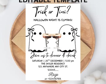 Kokette Halloween Martini Einladung: Trick or Tini Party (5x7 ""Digitaler Download"