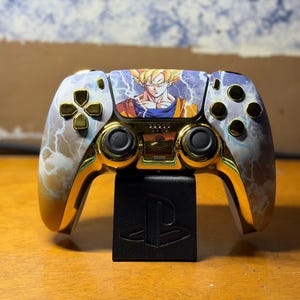 Custom Super Saiyan Goku PS5 Controller | Hall Effect Sticks | Case & Cable Included | Refurbished DualSense