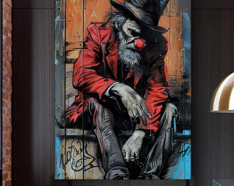 バンクシー ポスター banksy オリジナル Clown KYNE Banksy Insane Clown Stencil: Reusable Wall Art Decor - Etsy