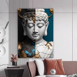 Buddha Canvas Painting, Buddhism Wall Painting, Buddhism Home Decor, Modern Artwork, Wall Art, Home Gift, Ready to Hang Canvas Painting