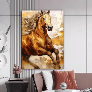 Brown Horse Canvas Print, Horse Wall Painting, Horse Home Decor, Modern Artwork, Horse Wall Art, Home Gift, Ready to Hang Canvas Print