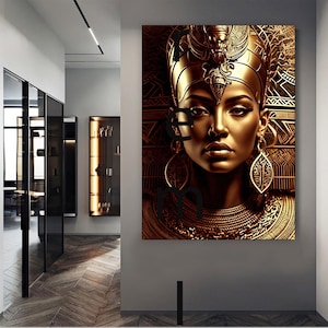 Cleopatra Canvas Painting, Egyptian Wall Painting, Egyptian Home Decor, Artwork, Egyptian Wall Art, Home Gift, Ready to Hang Canvas Painting