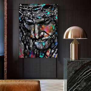 Jesus Canvas Painting, Jesus Wall Painting, Christian Home Decor, Modern Artwork, Wall Art, Home Gift, Ready to Hang Canvas Painting